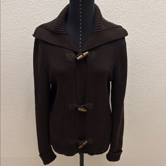 Lauren Ralph Lauren Brown Chunky Knit Cardigan - Picture 1 of 6